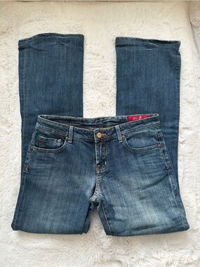 2000s style low rise mini boot jeans